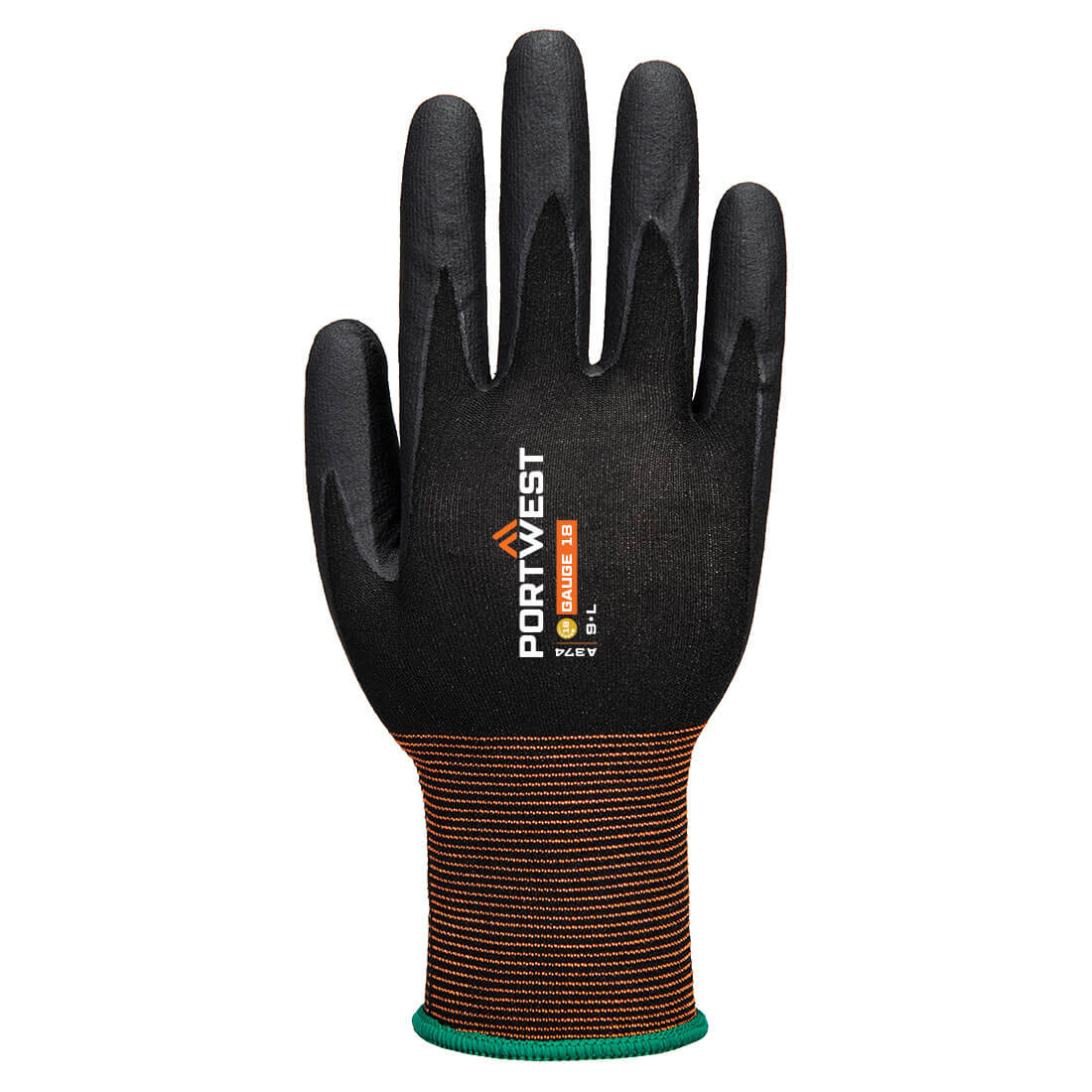 Rękawice GP Grip 18 z mikropianki nitrylowej — Czarny - obrazek 2
