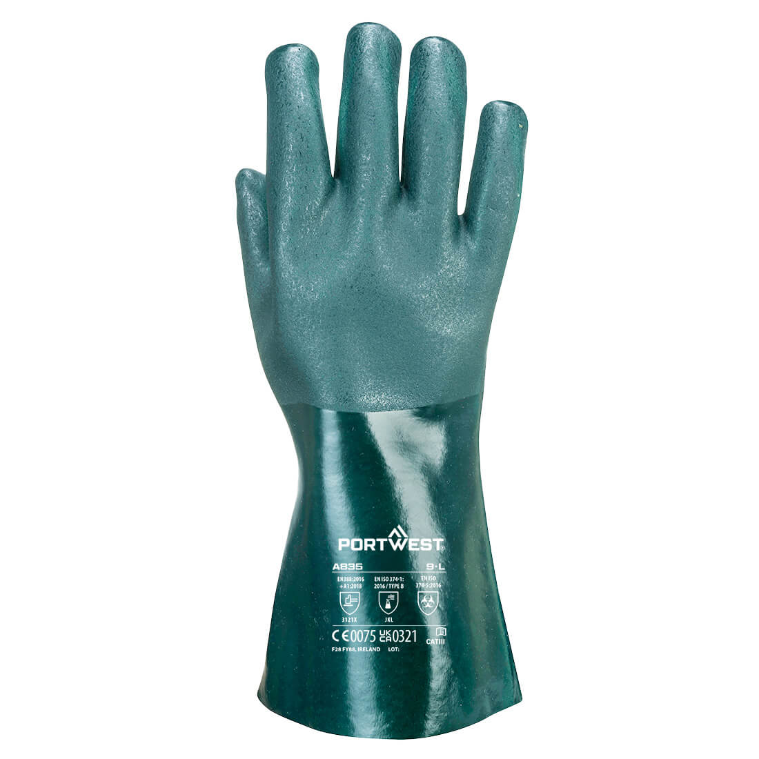 Dwuwarstwowa Rękawica PCV 35cm — Zielony - obrazek 2