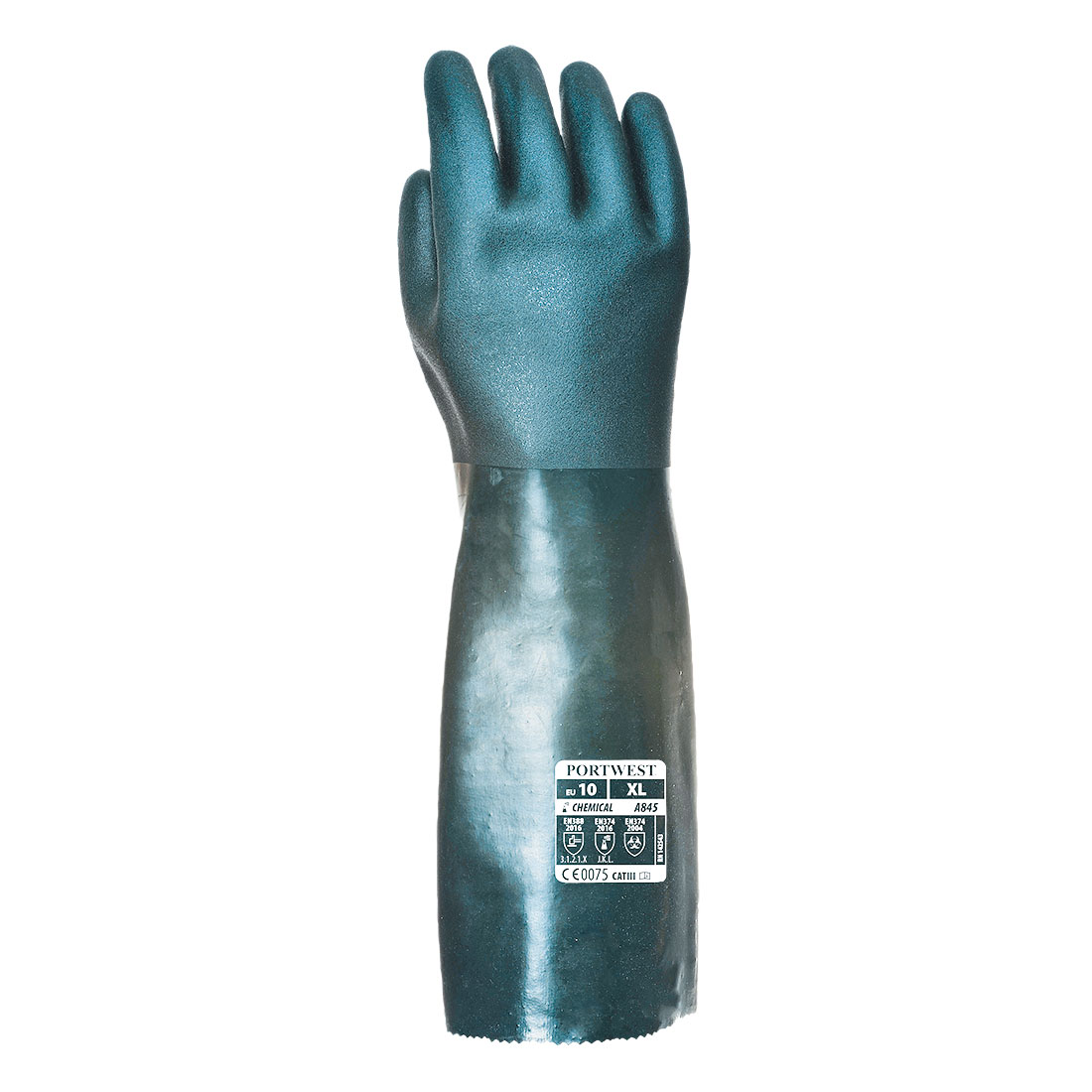 Rękawica pokryta podwójną warstwą PCV 45 cm — Zielony - obrazek 2