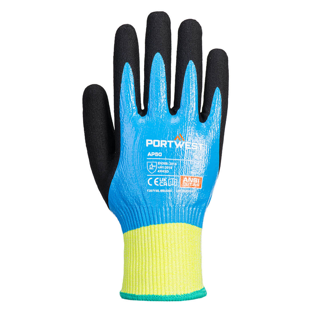 Rękawica antyprzecięciowa Aqua Cut Pro — Niebieski / Czarny - obrazek 2