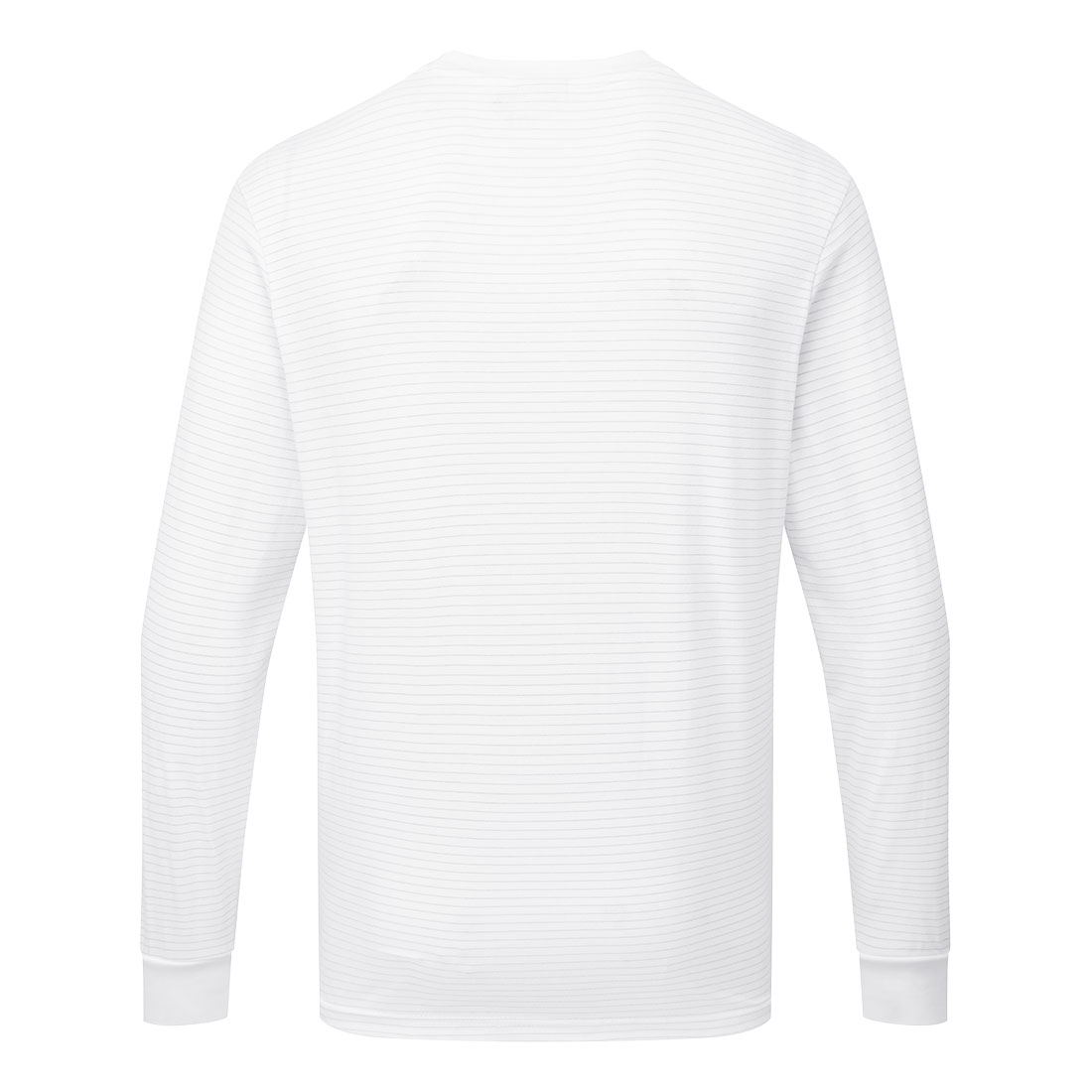 T-shirt antystatyczny ESD z długim rękawem — Biały - obrazek 2