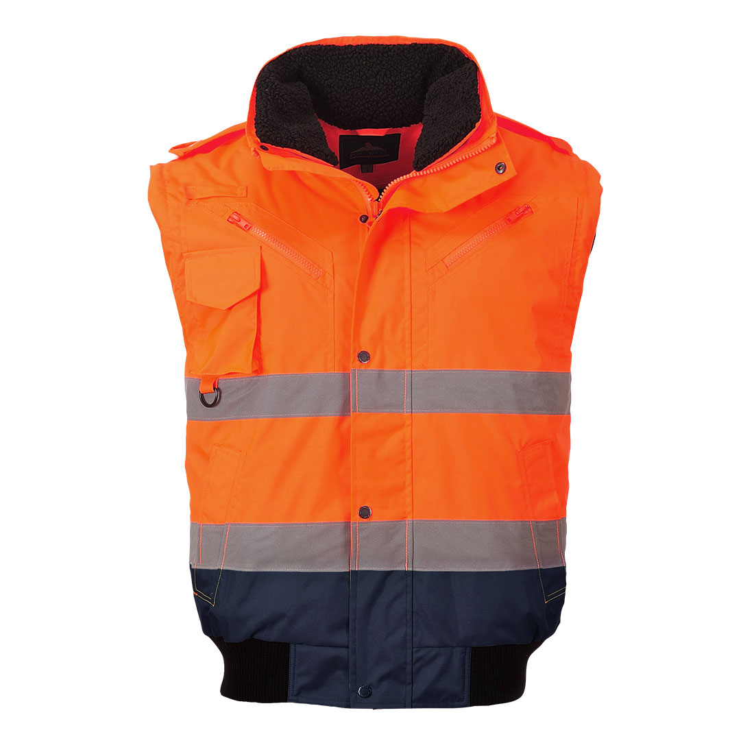 Kontrastowa kurtka ostrzegawcza Bomber 3 w 1 — Orange/Navy - obrazek 4