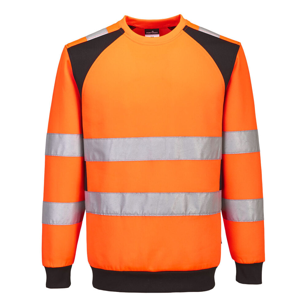 Sweter ostrzegawczy WX2 Eco — Pomarańczowy / Czarny
