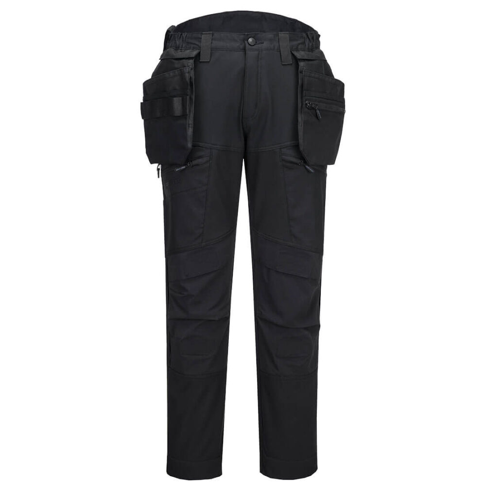 Spodnie softshell DX4 z odpinanymi kieszeniami kaburowymi — Cały Czarny