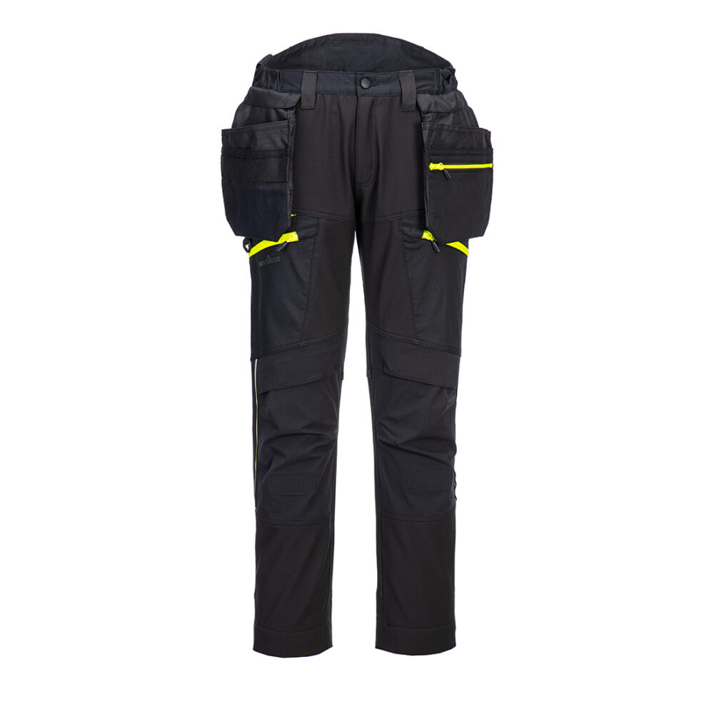 Spodnie softshell DX4 z odpinanymi kieszeniami kaburowymi — Czarny