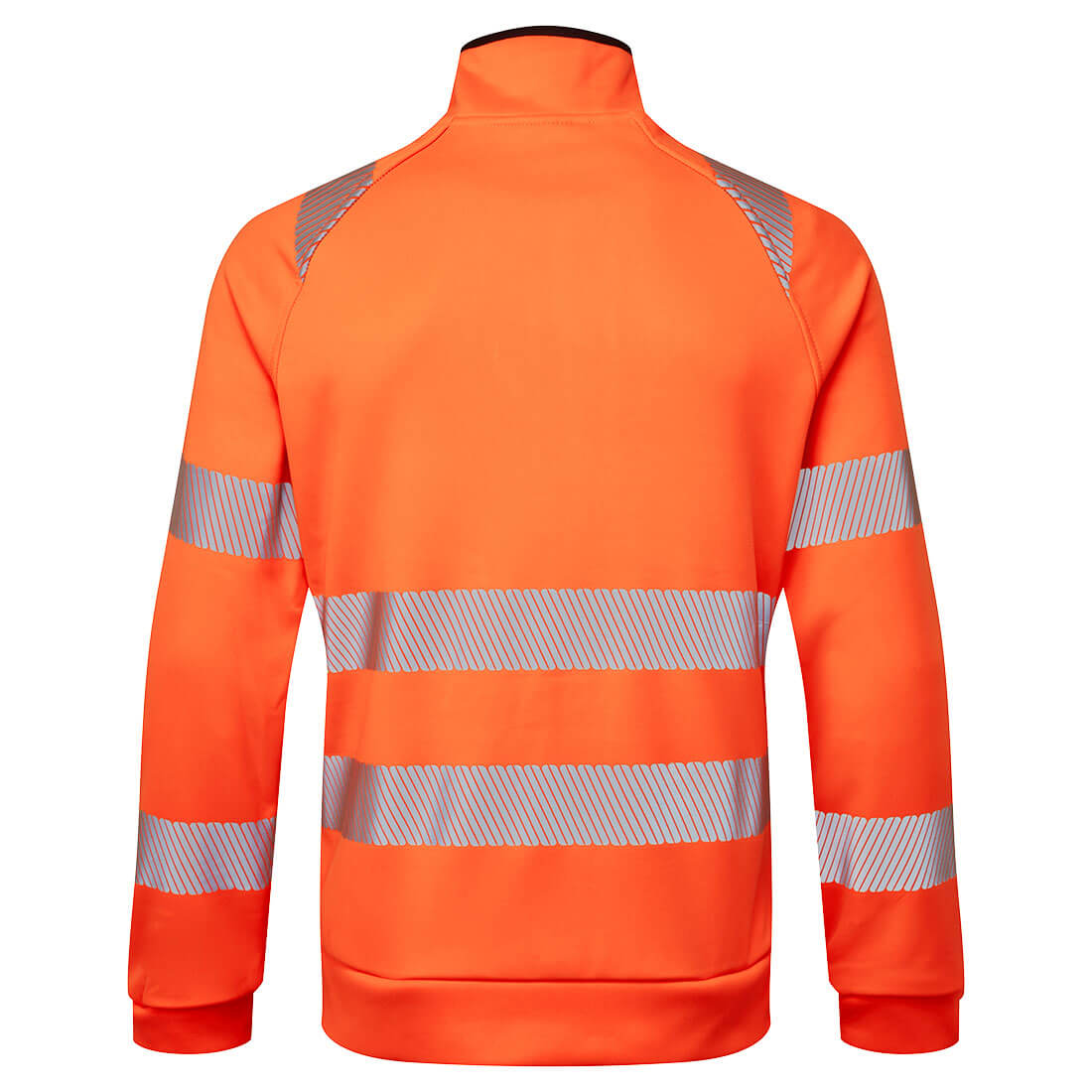 Bluza ostrzegawcza DX4 ze stójką zapinana na zamek — Pomarańczowy / Czarny - obrazek 2