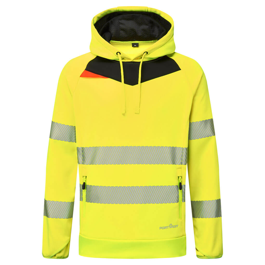 Ostrzegawcza bluza z kapturem DX4 — Żółty / Czarny