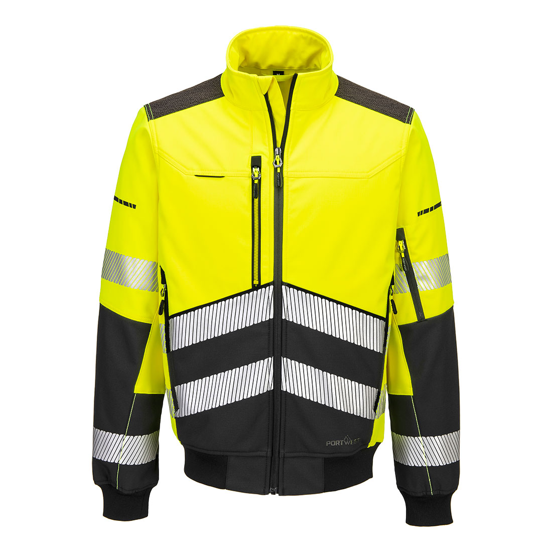 EV4 Softshell ostrzegawczy Bomber (3L) — Żółty / Czarny