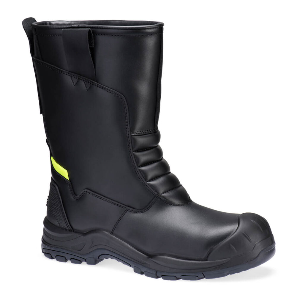 Skórzane wysokie buty zimowe S3L SC HRO CI SR — Czarny