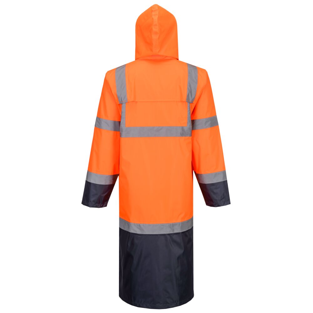 Hi-Vis Contrast Raincoat 122cm — Pomarańczowy / Granatowy - obrazek 2