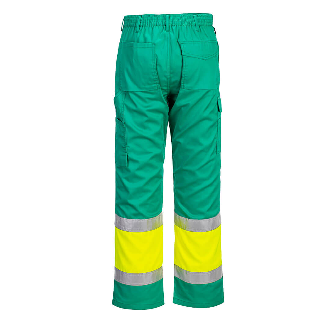 Lekkie spodnie serwisowe Hi-Vis Klasy 1 — Żółty / Morski - obrazek 2