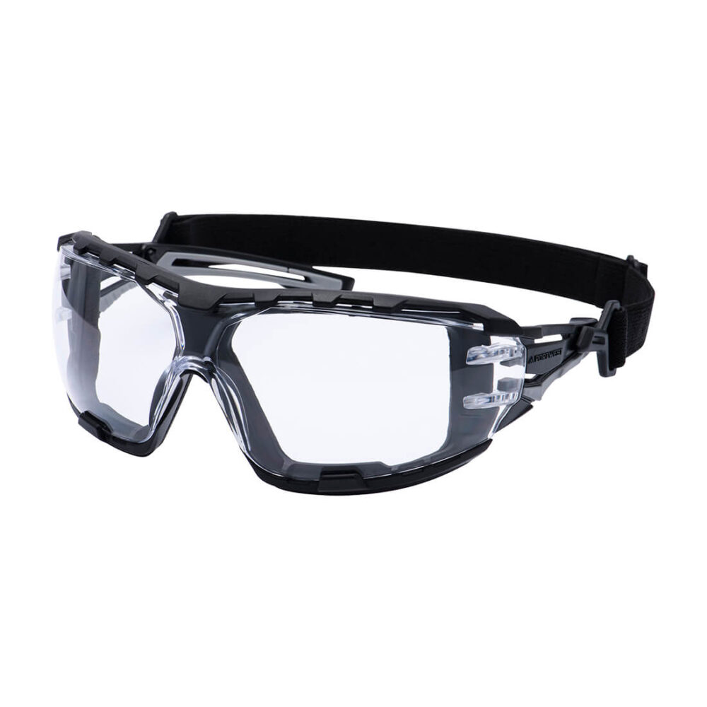 Okulary ochronne Wraparound Plus w kolorze antracytowym — Przezroczysty