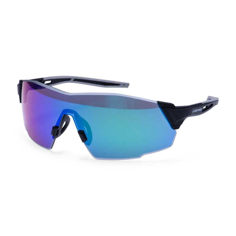 Sporty Shield Safety Glasses — Niebieski Lustrzany