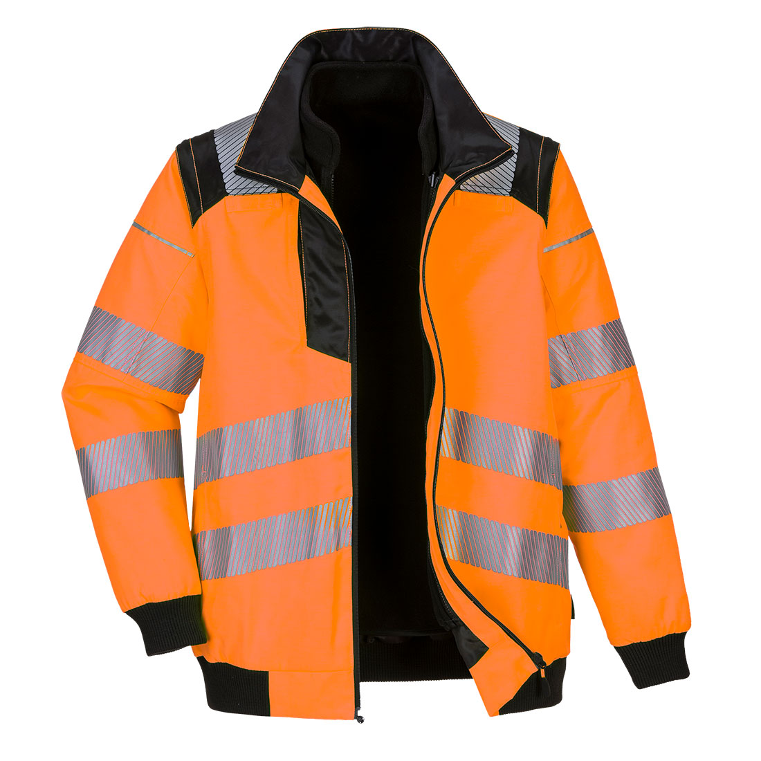 Kurtka pilotka ostrzegawcza PW3 3 w 1 — Orange/Black