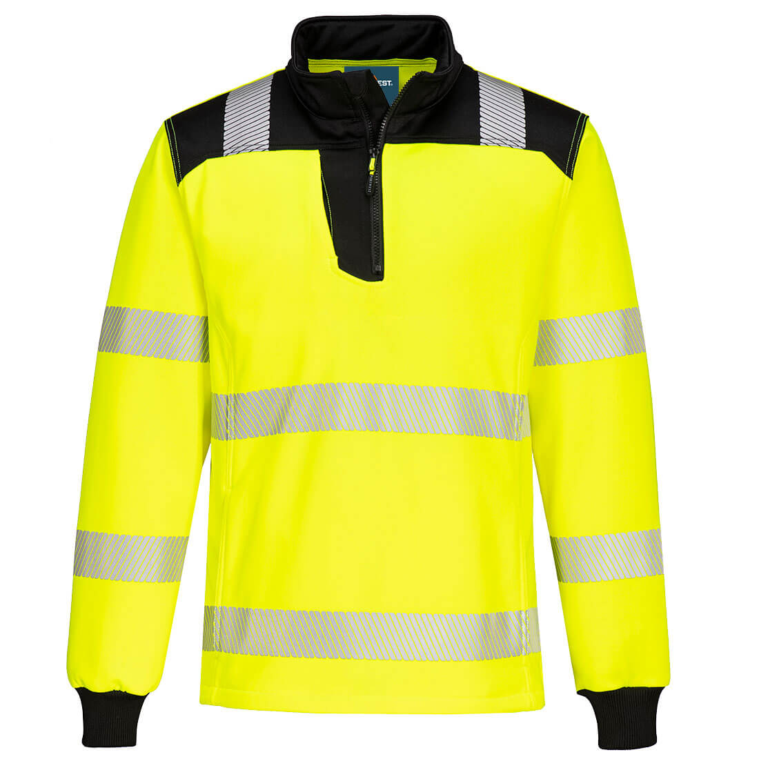 Bluza ostrzegawcza PW3 z zamkiem 1/4 — Żółty / Czarny
