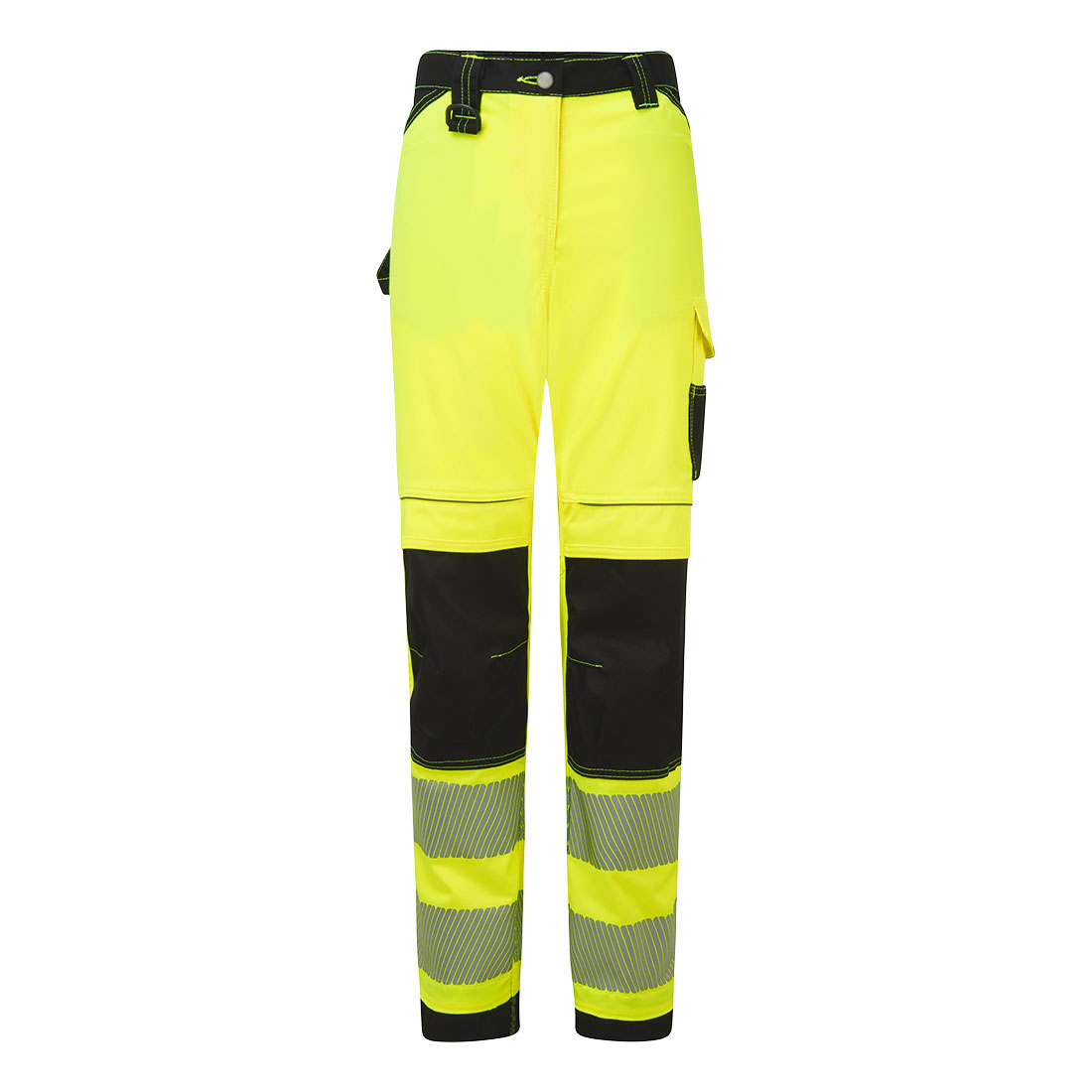 Damskie spodnie ostrzegawcze PW3 Stretch — Żółty / Czarny
