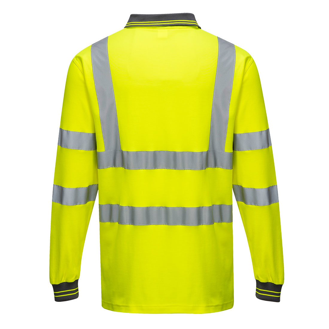 Koszulka polo ostrzegawcza Cotton Comfort z długimi rękawami — Żółty - obrazek 2