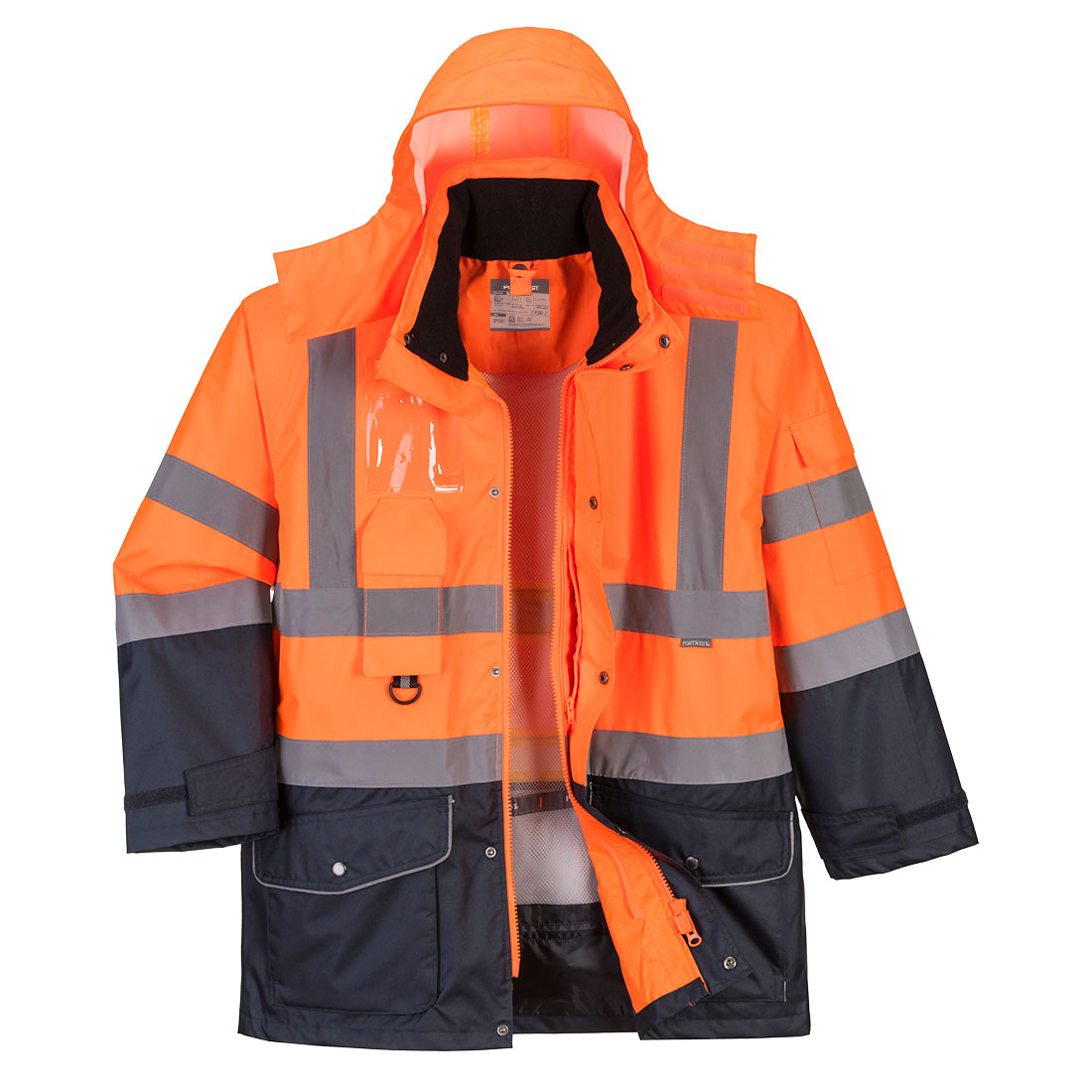 Kontrastowa kurtka ostrzegawcza 7 w 1 Traffic — Orange/Navy