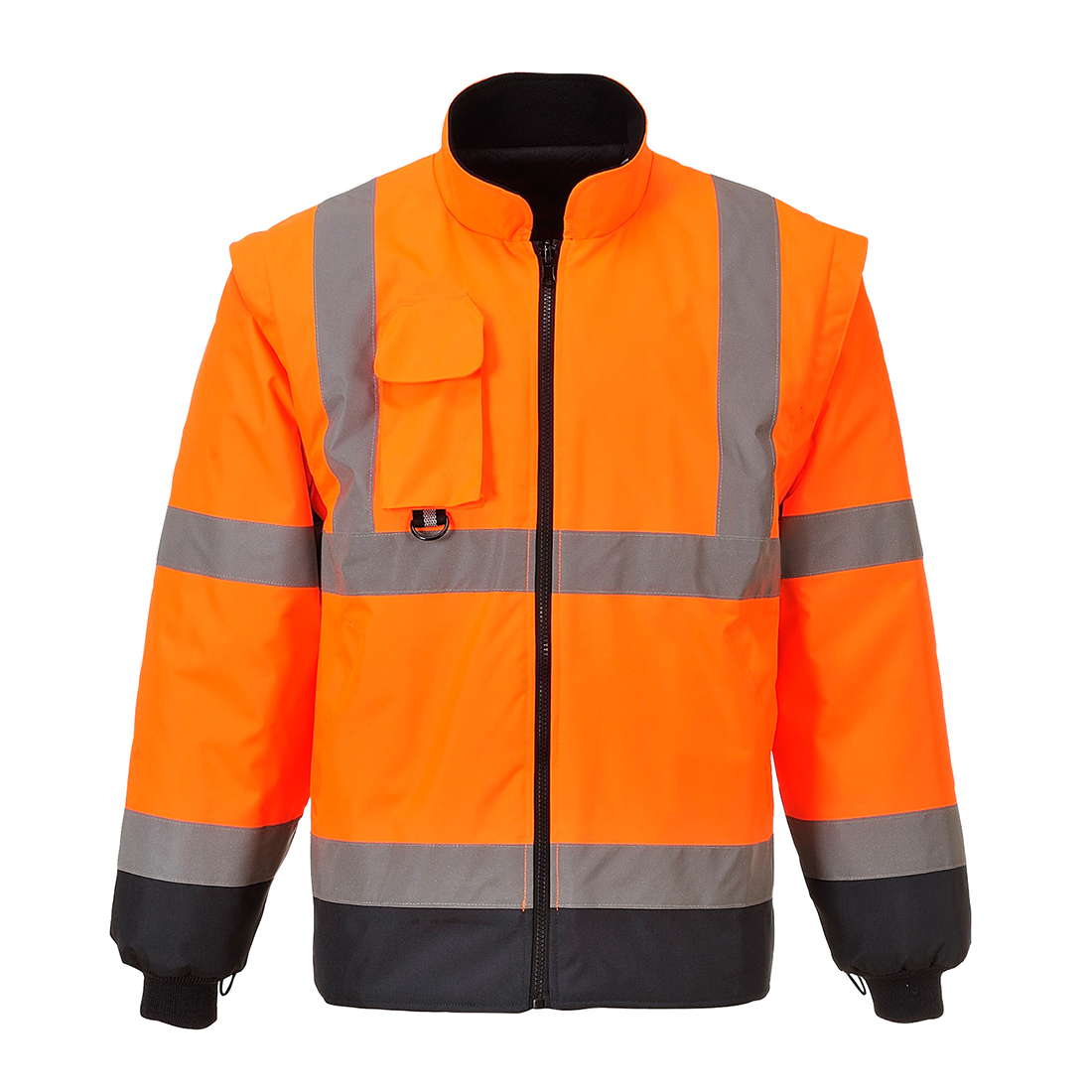 Kontrastowa kurtka ostrzegawcza 7 w 1 Traffic — Orange/Navy - obrazek 2