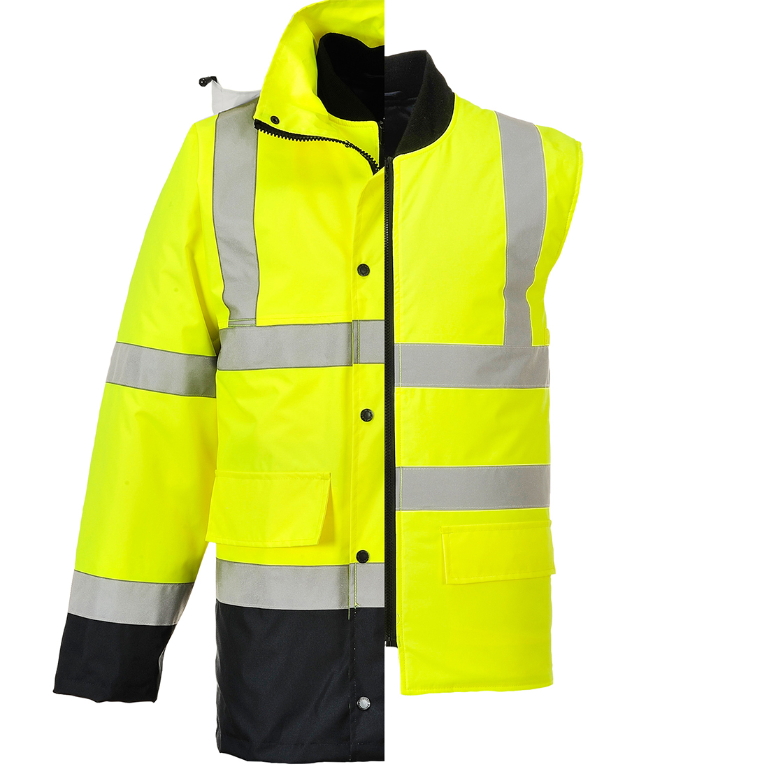 Dwukolorowa kurtka ostrzegawcza 4 w 1 — Yellow/Navy - obrazek 4