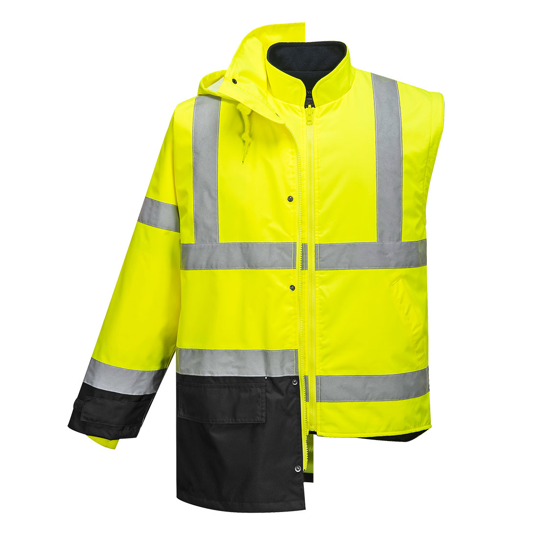 Kurtka ostrzegawcza Executive 5 w 1 — Yellow/Black - obrazek 3