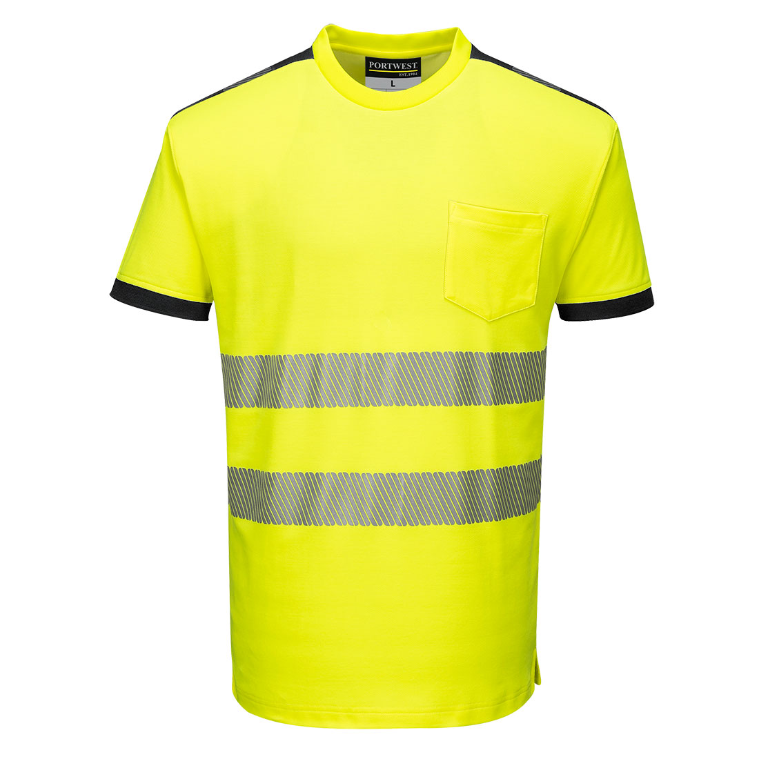 T-Shirt ostrzegawczy PW3 — Żółty / Czarny