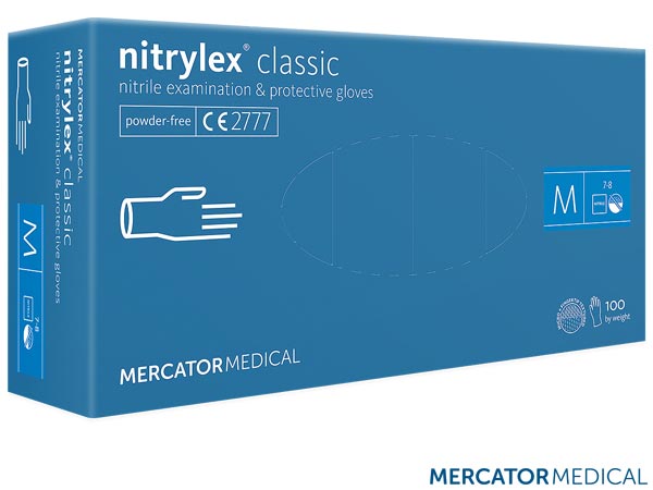 Rękawice nitrylowe diagnostyczne - bezpudrowe, nitrylex® classic RMM-NITCLAS