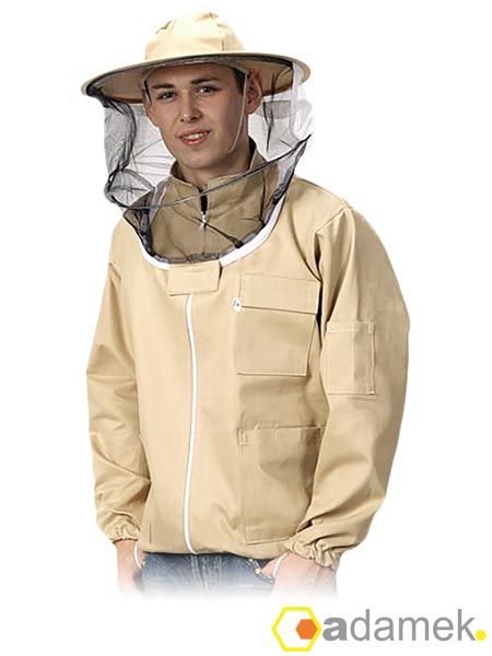 Bluza pszczelarska z kapeluszem rozpinana BEE-JAC22