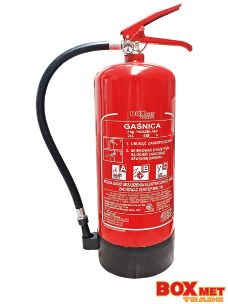 Gaśnica proszkowa 6 kg z podstawą BX-GP-6XABC-P