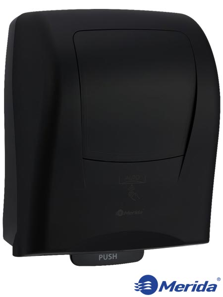 Bezdotykowy automatyczny podajnik ręczników papierowych w roli MERIDA AMADEUS SILKY BLACK HME-AMAD-POD
