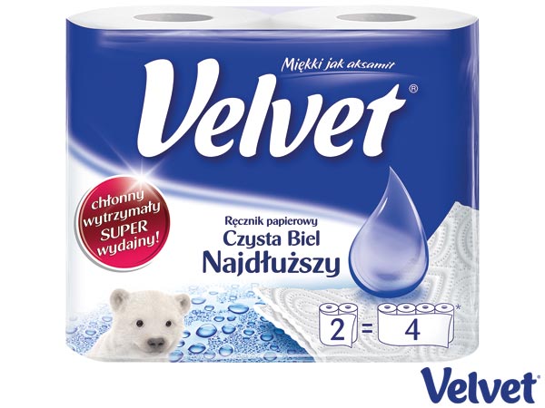 Ręcznik papierowy Velvet Najdłuższy Czysta Biel VELVET-REC_W