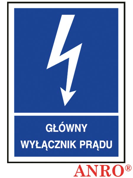 Znak elektryczny „Główny wyłącznik prądu” Z-20EIA