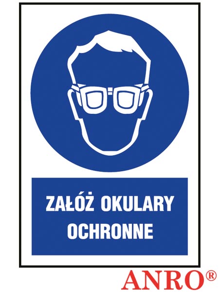 Znak BHP „Załóż okulary ochronne” Z-2N1