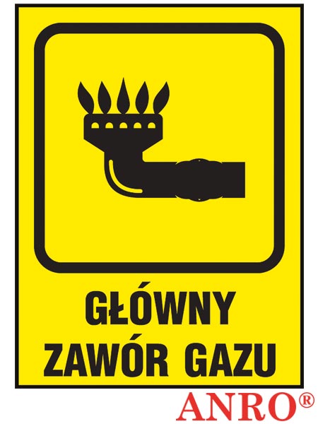 Znak uzupełniający - gaz „Główny zawór gazu” Z-36G
