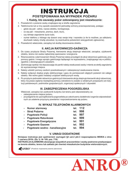 Instrukcja PPOŻ. „Instrukcja postępowania na wypadek pożaru” ZZ-IP1