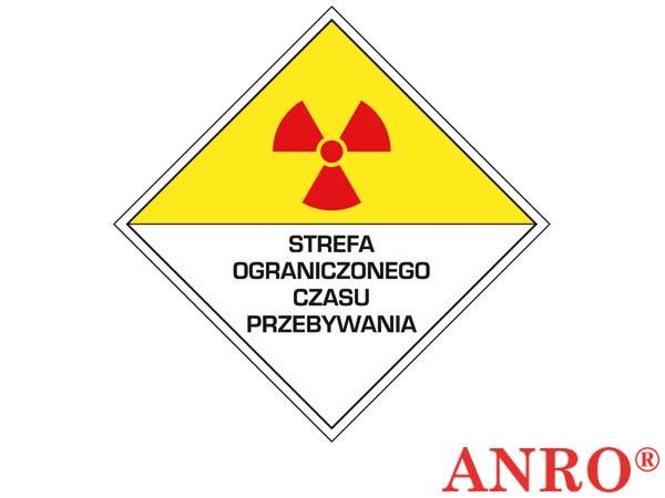 Oznakowanie promieniowania "Strefa ograniczonego czasu przebywania" ZZ-10PO