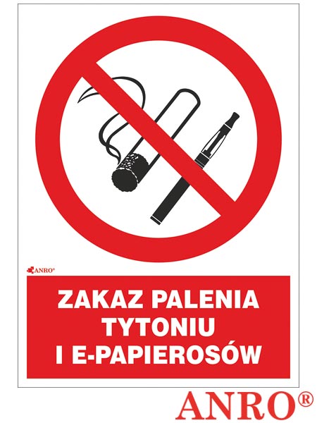 Znak ochrony PPOŻ. „Zakaz palenia tytoniu i e-papierosów” ZZ-12P5