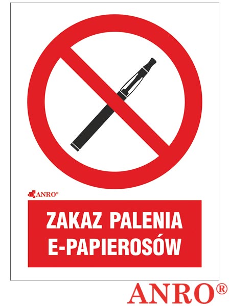 Znak ochrony PPOŻ. „Zakaz palenia e-papierosów” ZZ-12P6