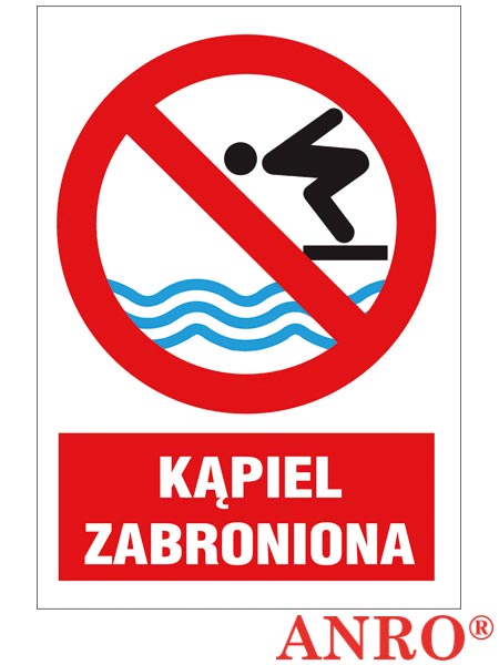 Znak BHP "Kąpiel zabroniona" ZZ-12Z-1