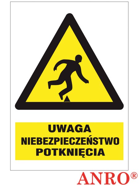 Znak BHP "Uwaga niebezpieczeństwo potknięcia" ZZ-14O-1