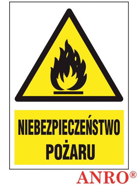 Znak ochrony PPOŻ "Niebezpieczeństwo pożaru" ZZ-14P-3