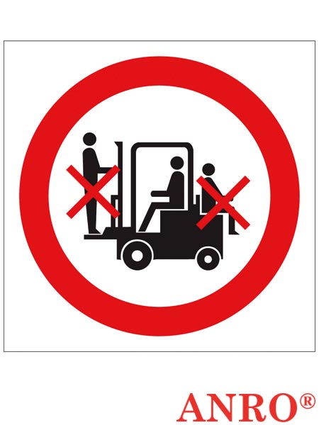 Znak BHP "Zakaz przewozu osób na urządzeniach transportowych" ZZ-14Z