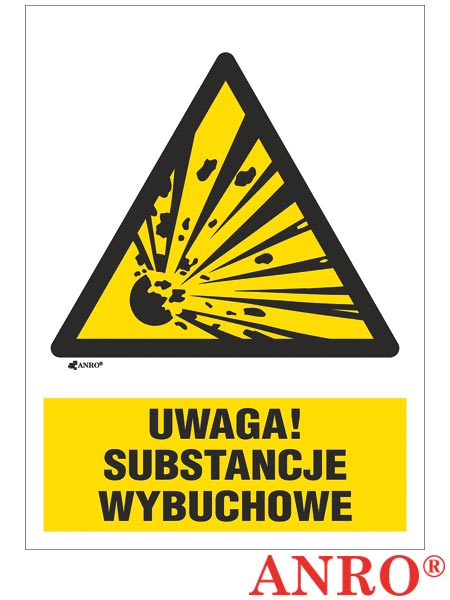 Oznakowanie substancji chemicznych "Niebezpieczeństwo wybuchu. Materiały wybuchowe" ZZ-150CH1