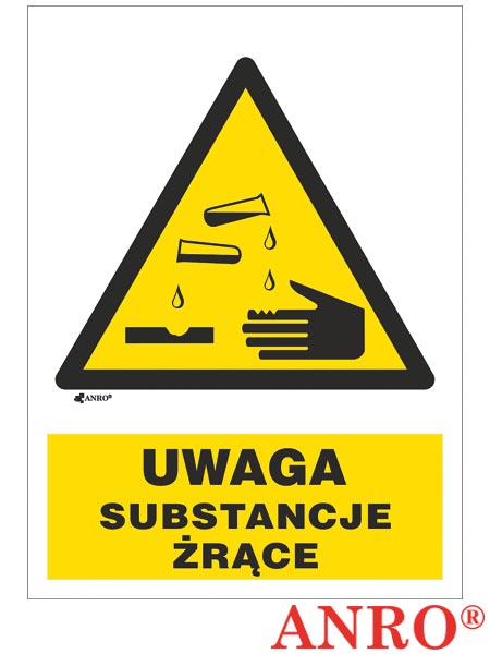 Oznakowanie substancji chemicznych "Ostrzeżenie przed substancjami żrącymi" ZZ-155CH1