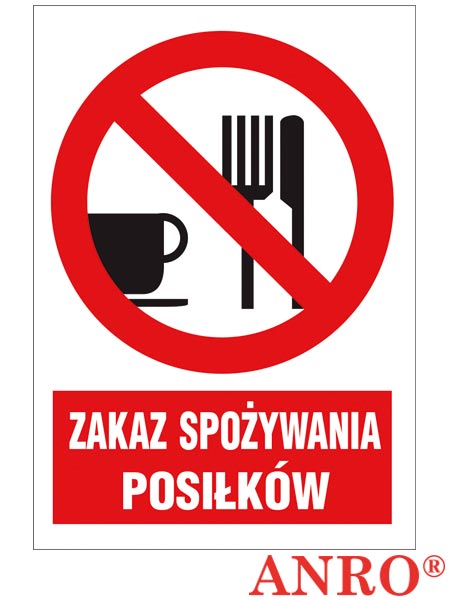 Znak BHP "Zakaz spożywania posiłków" ZZ-15Z-1