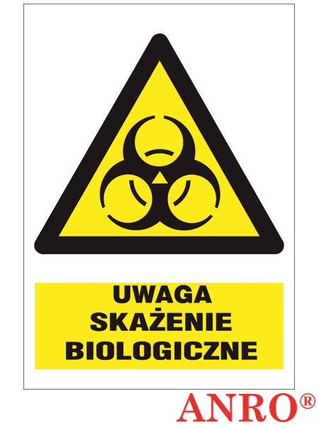 Znak BHP "Uwaga skażenie biologiczne" ZZ-16O-1