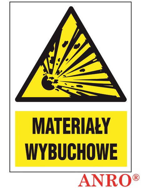 Znak ochrony PPOŻ "Materiały wybuchowe" ZZ-16P-1