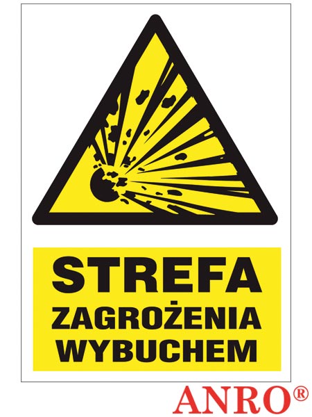 Znak ochrony PPOŻ "Strefa zagrożenia wybuchem" ZZ-16P-4