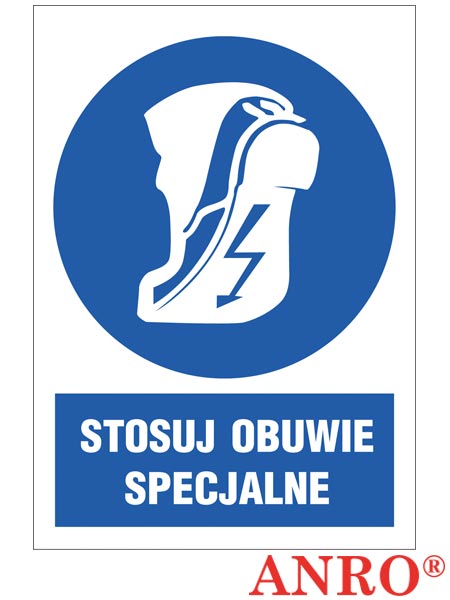 Znak BHP "Stosuj obuwie specjalne" ZZ-18N-1