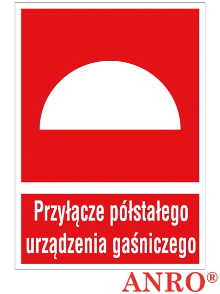 Znak ochrony PPOŻ "Przyłącze półstałego urządzenia gaśniczego" ZZ-19P
